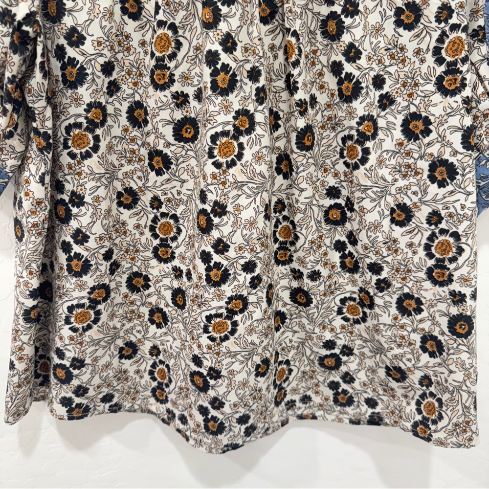 THML Floral Patchwork Blouse Womens Small Mixed M… - image 4